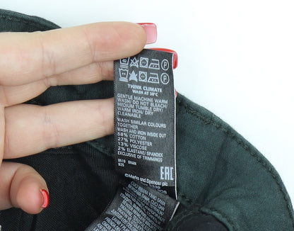 Womens UK Size 3XS Marks and Spencer Regular Fit Straight Green Jeans