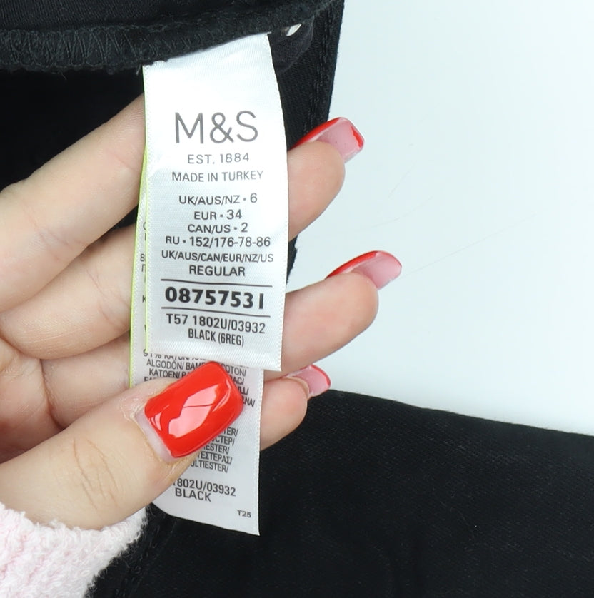 Womens UK Size 6 Marks and Spencer Regular Fit Skinny Black Jeans