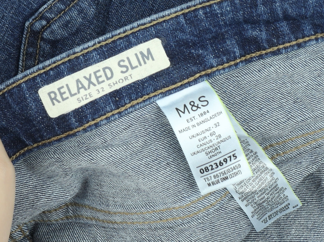 Womens UK Size 32 Marks and Spencer Relaxed Fit Slim Blue Jeans