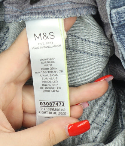 Marks and Spencer Men's Slim Fit Light Blue Jeans, Size 30