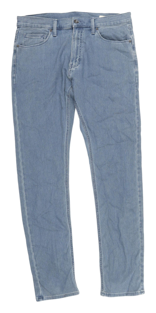 Marks and Spencer Men's Slim Fit Blue Jeans L