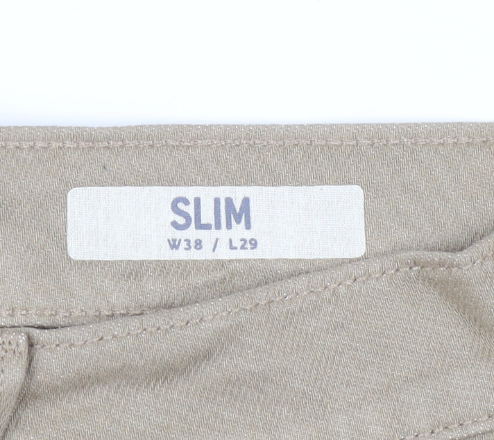 Marks & Spencer Men's Beige Slim Straight Jeans Size 38