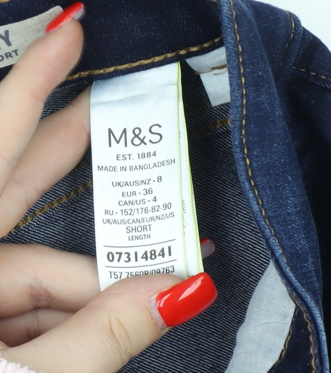 Marks & Spencer Women's Blue Skinny Jeans - Size 8