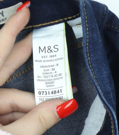 Marks & Spencer Women's Blue Skinny Jeans - Size 8