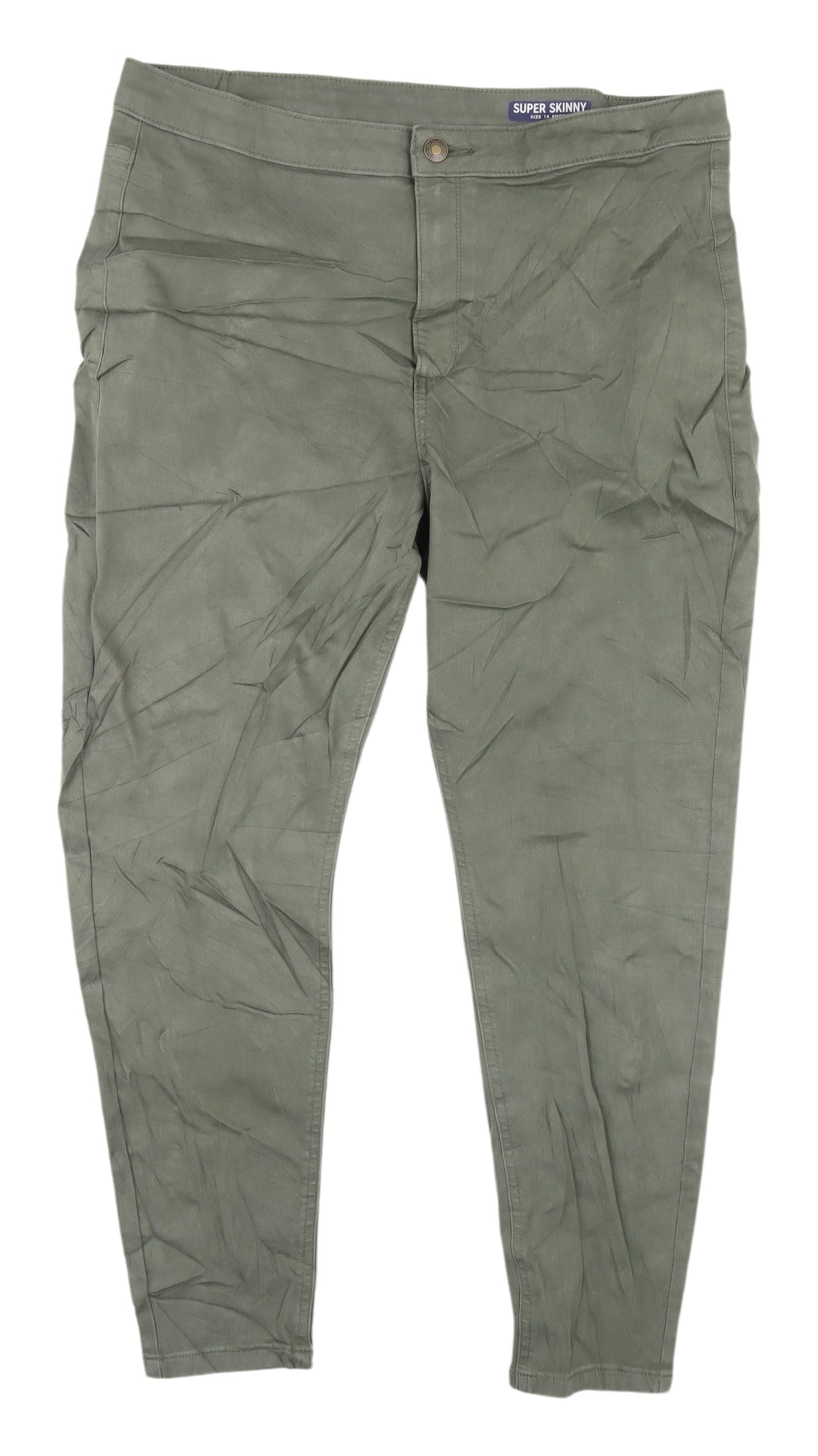 Womens UK Size 18 Marks and Spencer Extra-Slim Fit Skinny Green Jeans