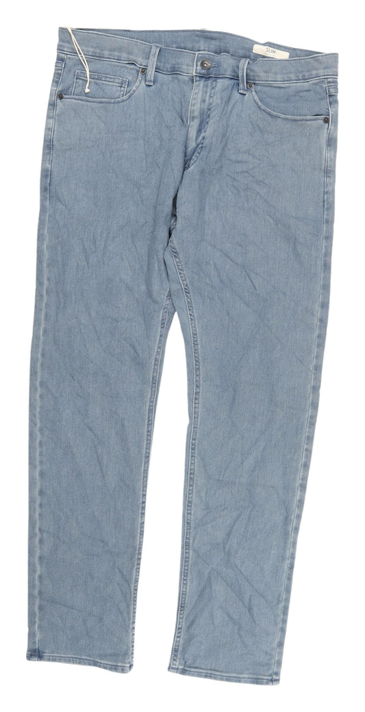 Marks and Spencer Men's Blue Straight Jeans, Size 36
