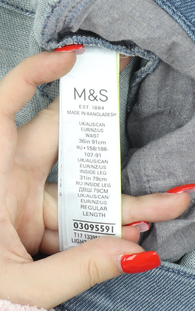 Marks and Spencer Men's Blue Straight Jeans, Size 36