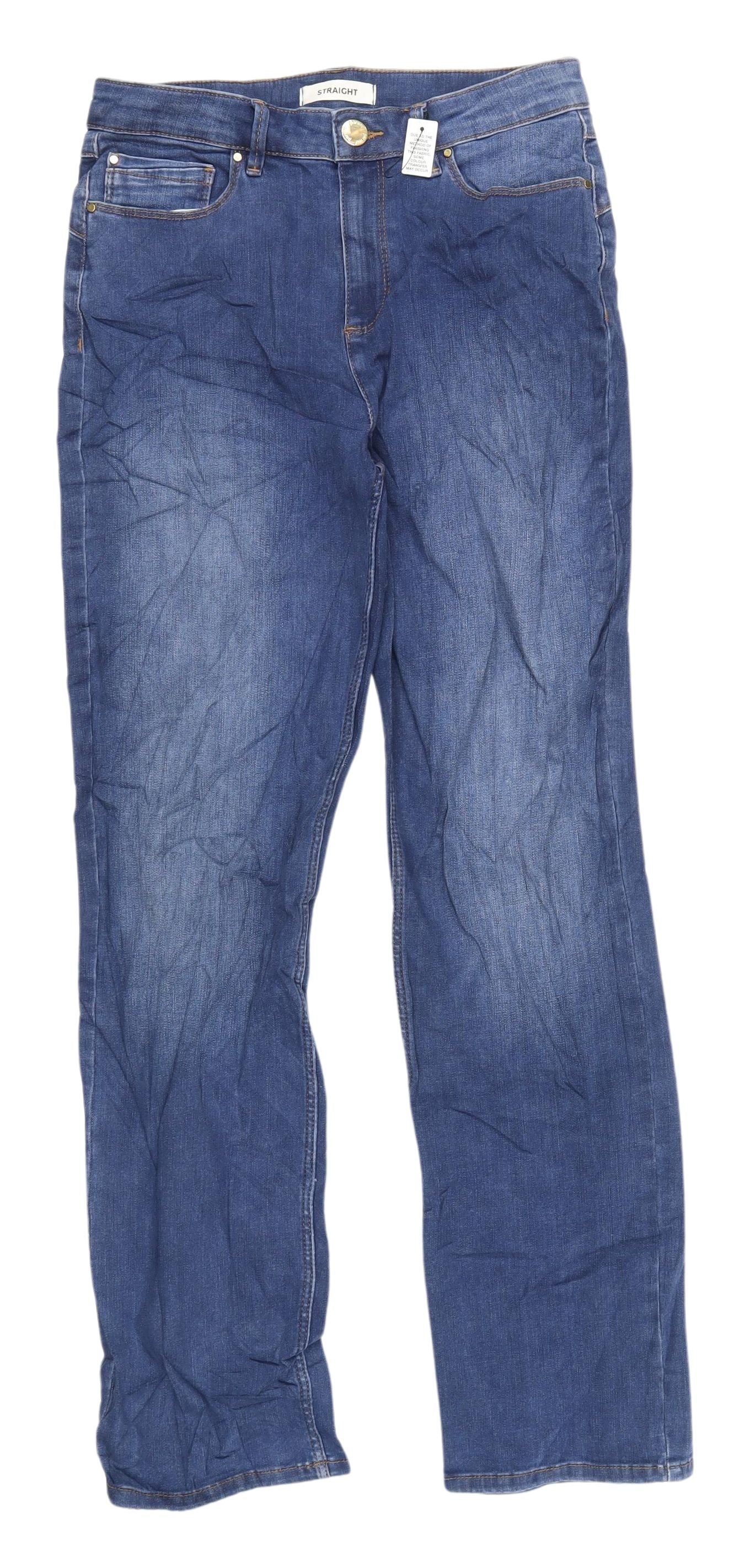 Womens UK Size 10 Marks and Spencer Regular Fit Straight Blue Jeans