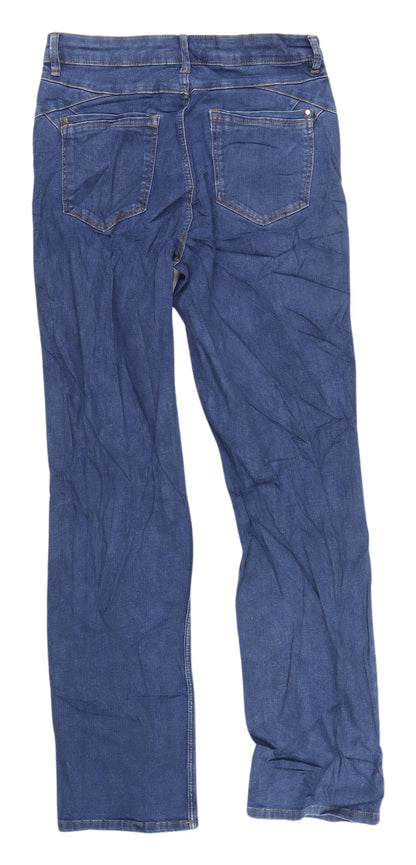 Womens UK Size 10 Marks and Spencer Regular Fit Straight Blue Jeans