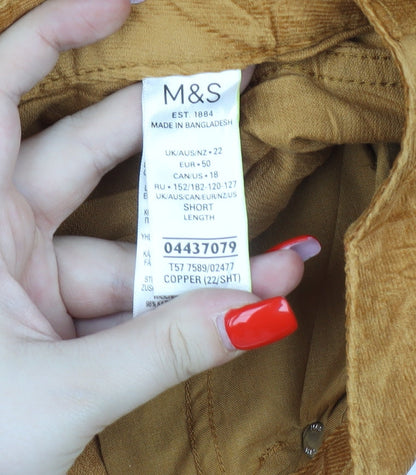 Womens UK Size 22 Marks and Spencer Regular Fit  Brown Trousers