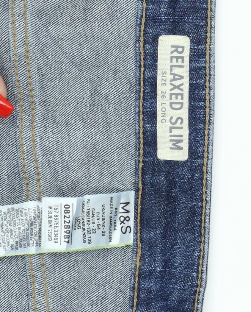 Womens UK Size 6 Marks and Spencer Relaxed Fit Straight Blue Jeans