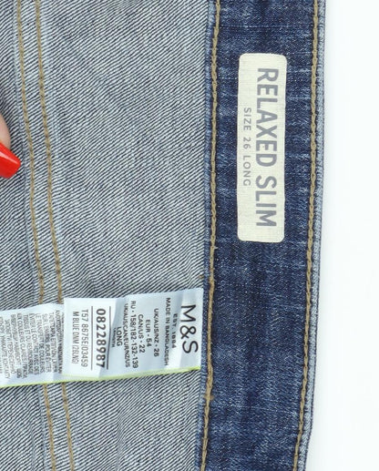 Womens UK Size 6 Marks and Spencer Relaxed Fit Straight Blue Jeans