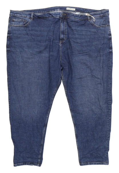 Unisex Adultss UK Size 32 Marks and Spencer Relaxed Fit Straight Blue Jeans