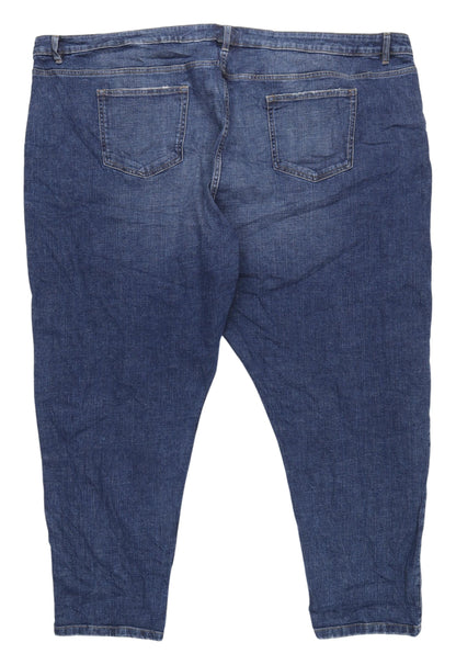 Unisex Adultss UK Size 32 Marks and Spencer Relaxed Fit Straight Blue Jeans