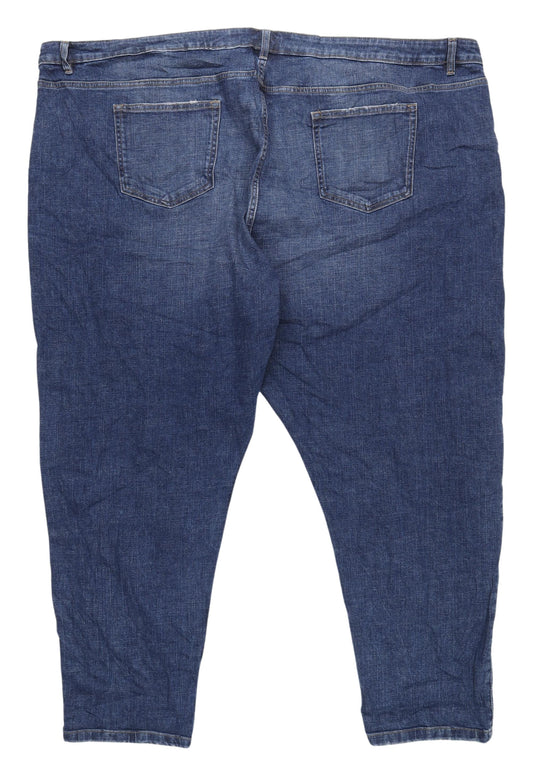 Unisex Adultss UK Size 32 Marks and Spencer Relaxed Fit Straight Blue Jeans