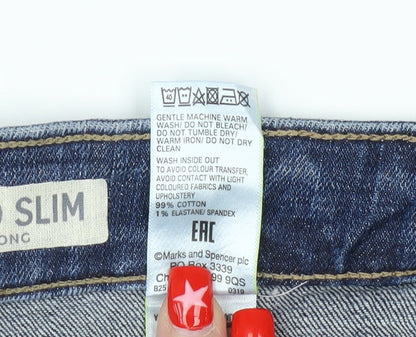 Unisex Adultss UK Size 32 Marks and Spencer Relaxed Fit Straight Blue Jeans
