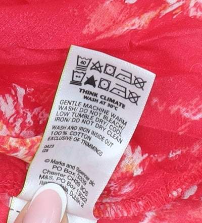 Womens UK Size L Marks and Spencer Pink Tunic Blouse