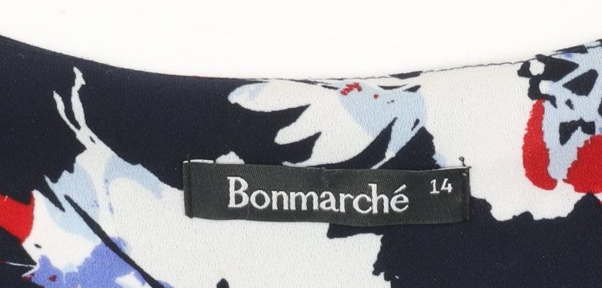 Womens UK Size 14 Bonmarché Multicoloured Basic T-Shirt