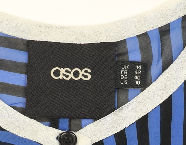 Womens UK Size 14 ASOS Blue  Button-Up