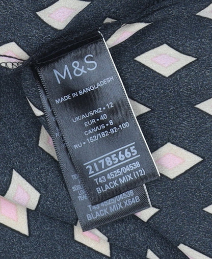 Womens UK Size 12 Marks and Spencer Black  Blouse