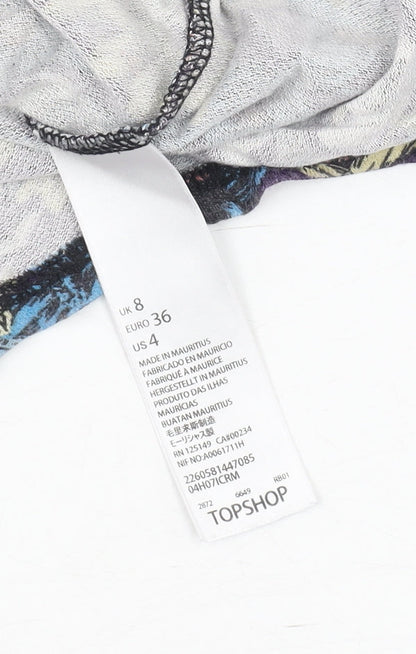 Womens UK Size 8 Topshop Multicoloured Tunic Tank
