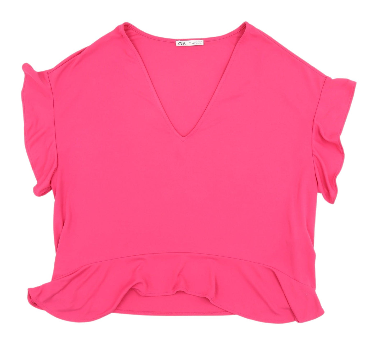 Womens UK Size S Zara Pink Basic Blouse