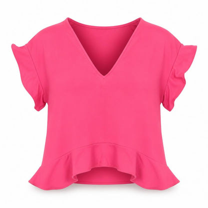 Womens UK Size S Zara Pink Basic Blouse