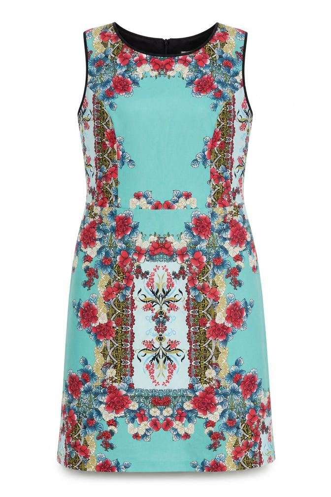 Red Herring Women's Floral Shift Dress, Size 14, Multicoloured