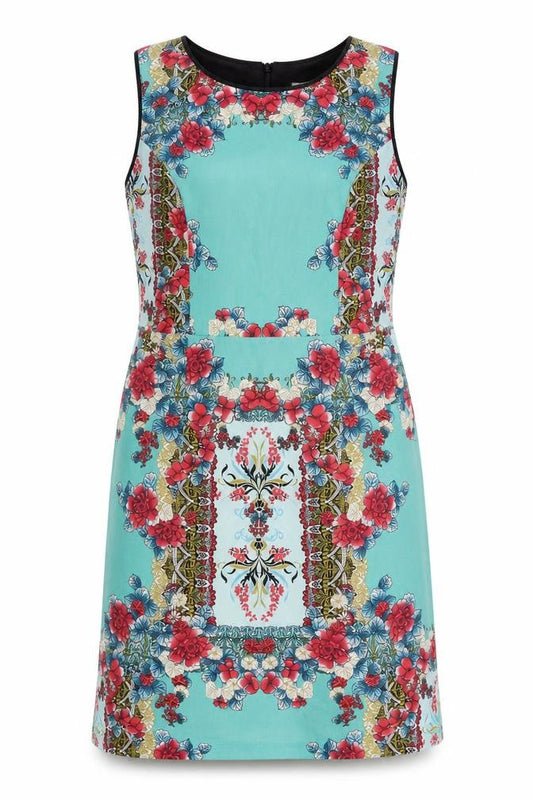 Front view of Red Herring Women's Floral Shift Dress, size 14, Multicoloured