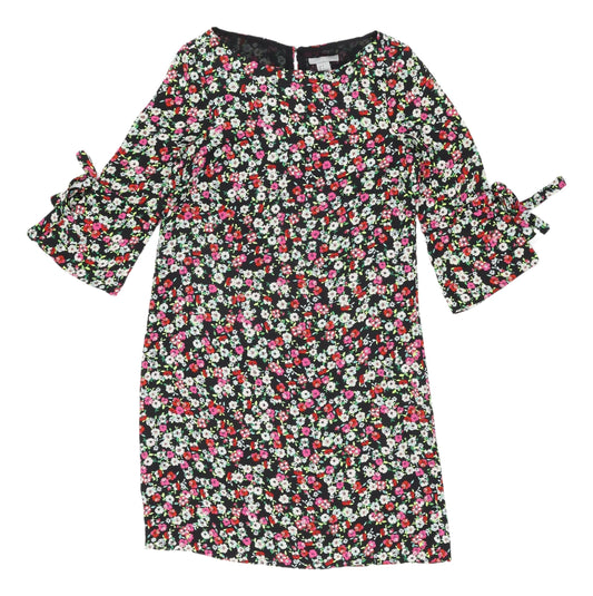 H&M Women Black Floral Shift Dress Size 4