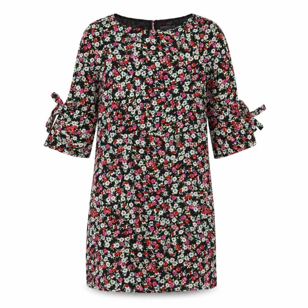 H&M Women Black Floral Shift Dress Size 4