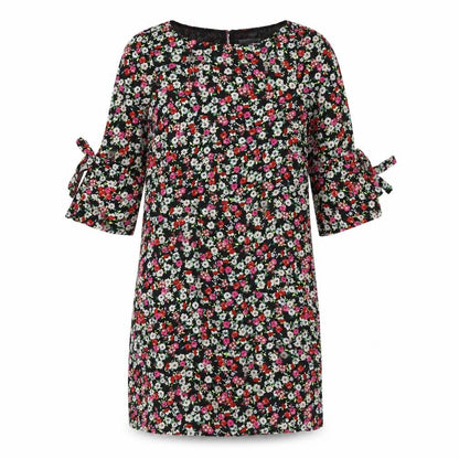 H&M Women Black Floral Shift Dress Size 4