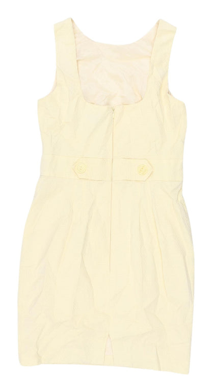Warehouse Women's Ivory Cotton Sheath Dress Size 10
