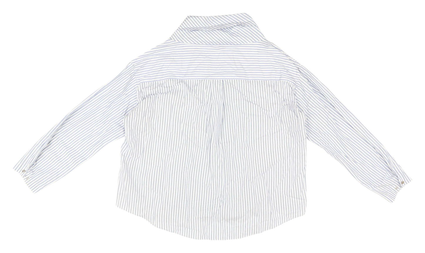 Womens UK Size XL Zara Blue Basic Button-Up