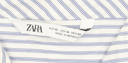 Womens UK Size XL Zara Blue Basic Button-Up