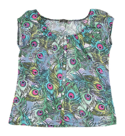 Womens UK Size 12 Originals Multicoloured Basic Blouse