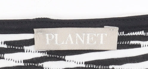 Womens UK Size S Planet White  T-Shirt