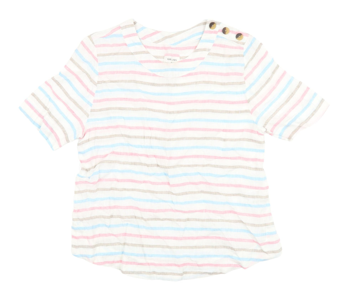 Womens UK Size 6 Marks and Spencer Multicoloured Basic T-Shirt