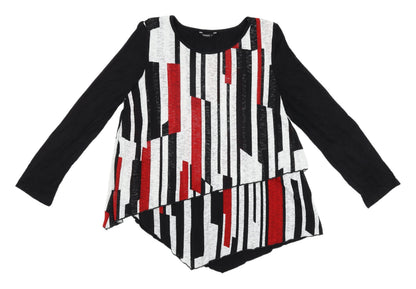 Womens UK Size 12 Roman Multicoloured Asymmetric Blouse