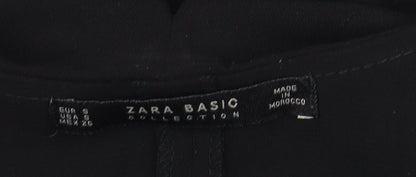 Zara Women Black A-Line Off Shoulder Mini Dress S