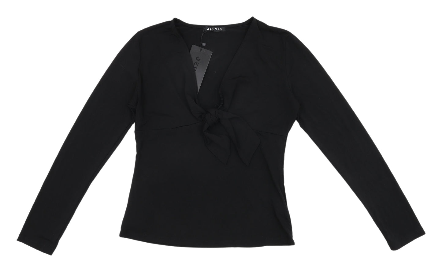 Womens UK Size 16 Jeuvre Black Wrap Blouse