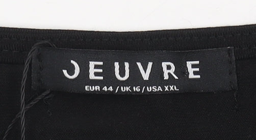Womens UK Size 16 Jeuvre Black Wrap Blouse
