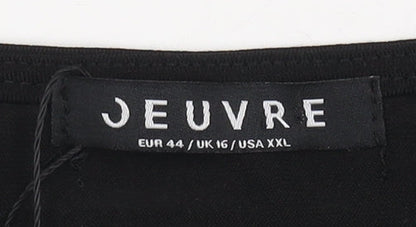 Womens UK Size 16 Jeuvre Black Wrap Blouse