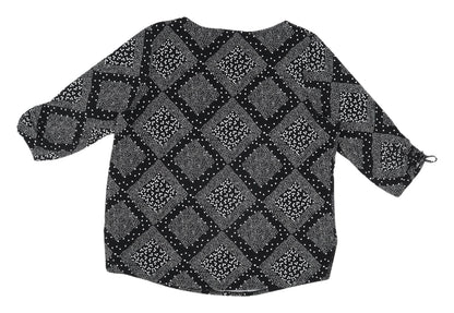 Bonmarché Women's Black Geometric Blouse, Size 20