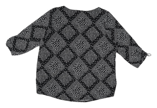 Bonmarché Women's Black Geometric Blouse, Size 20