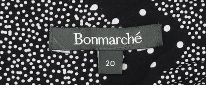 Bonmarché Women's Black Geometric Blouse, Size 20