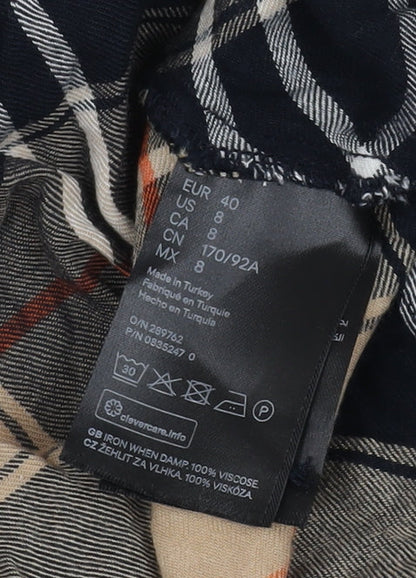 H&M Women's Multicoloured Plaid Shirt Dress, Size 12