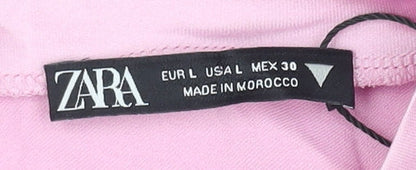Zara Women's Pink Shift Dress L Casual Spring