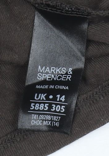 Womens UK Size 14 Marks and Spencer Brown Cropped T-Shirt