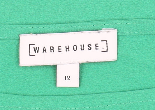 Warehouse Women's Green Blouse with Bow